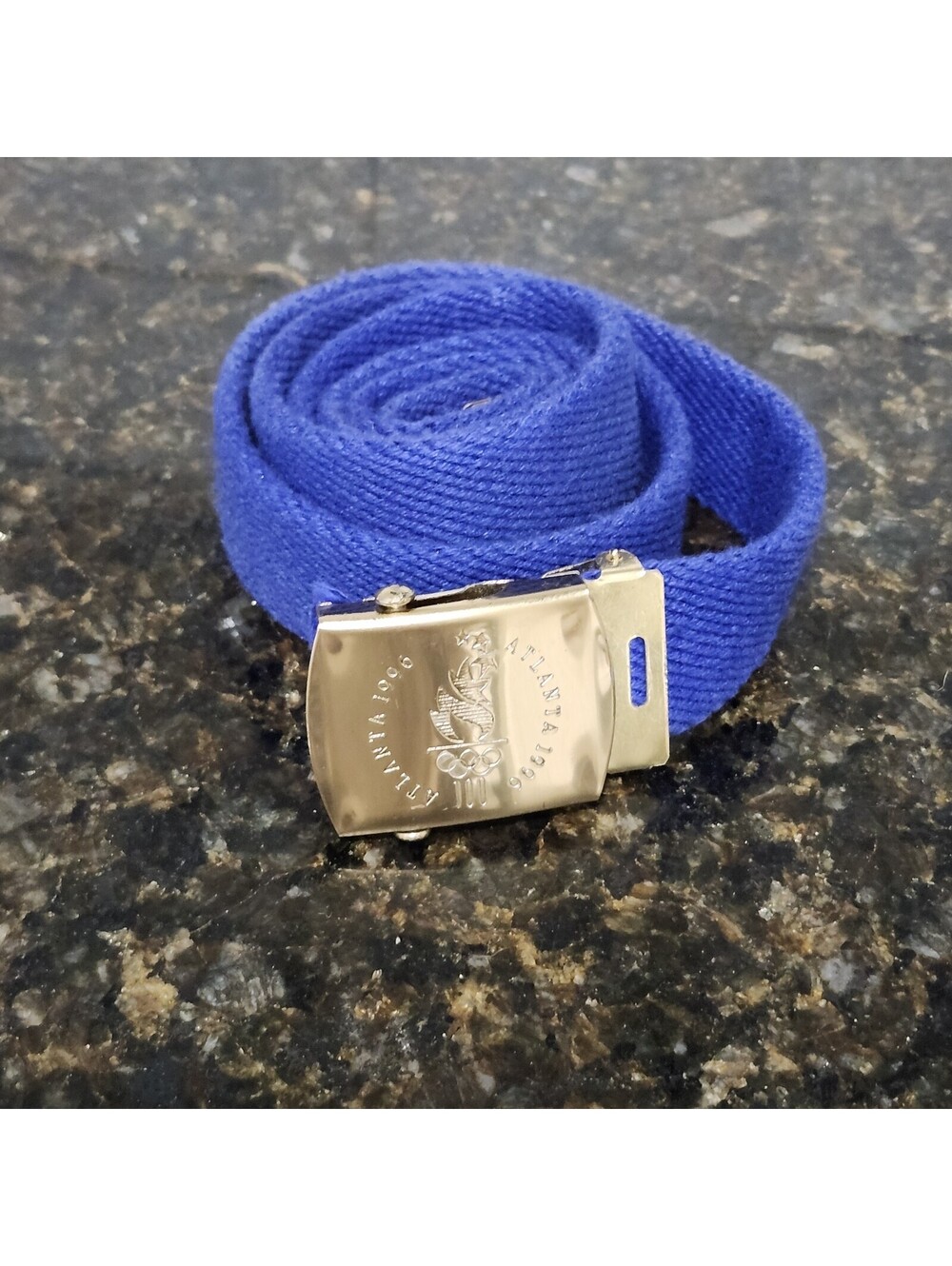 Vintage 1996 Atlanta Olympic Games Volunteers Belt Woven Adjustable Brass Buckle